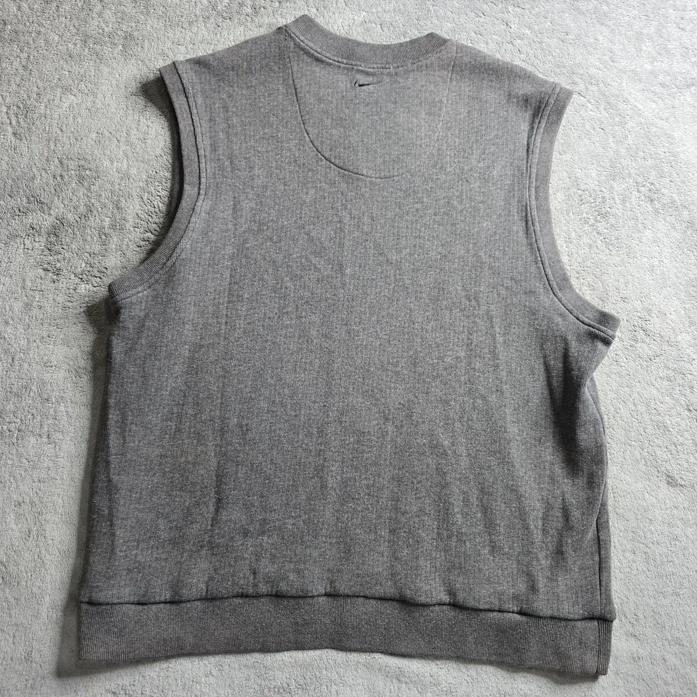 Nike Golf Vest Mens XL Grey V-Neck Cotton Swoosh Casual Preppy Y2K
